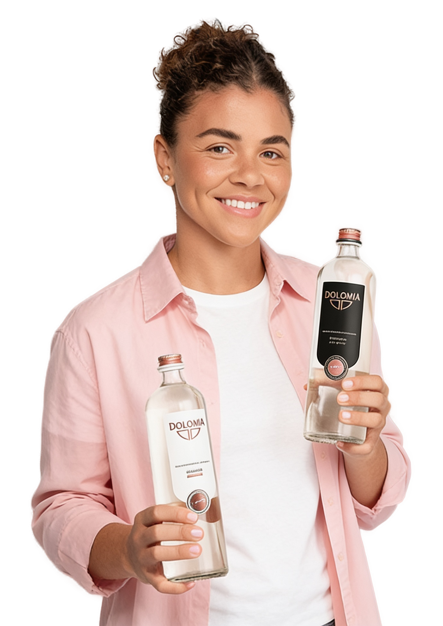 Person with Dolomia Elegant bottle